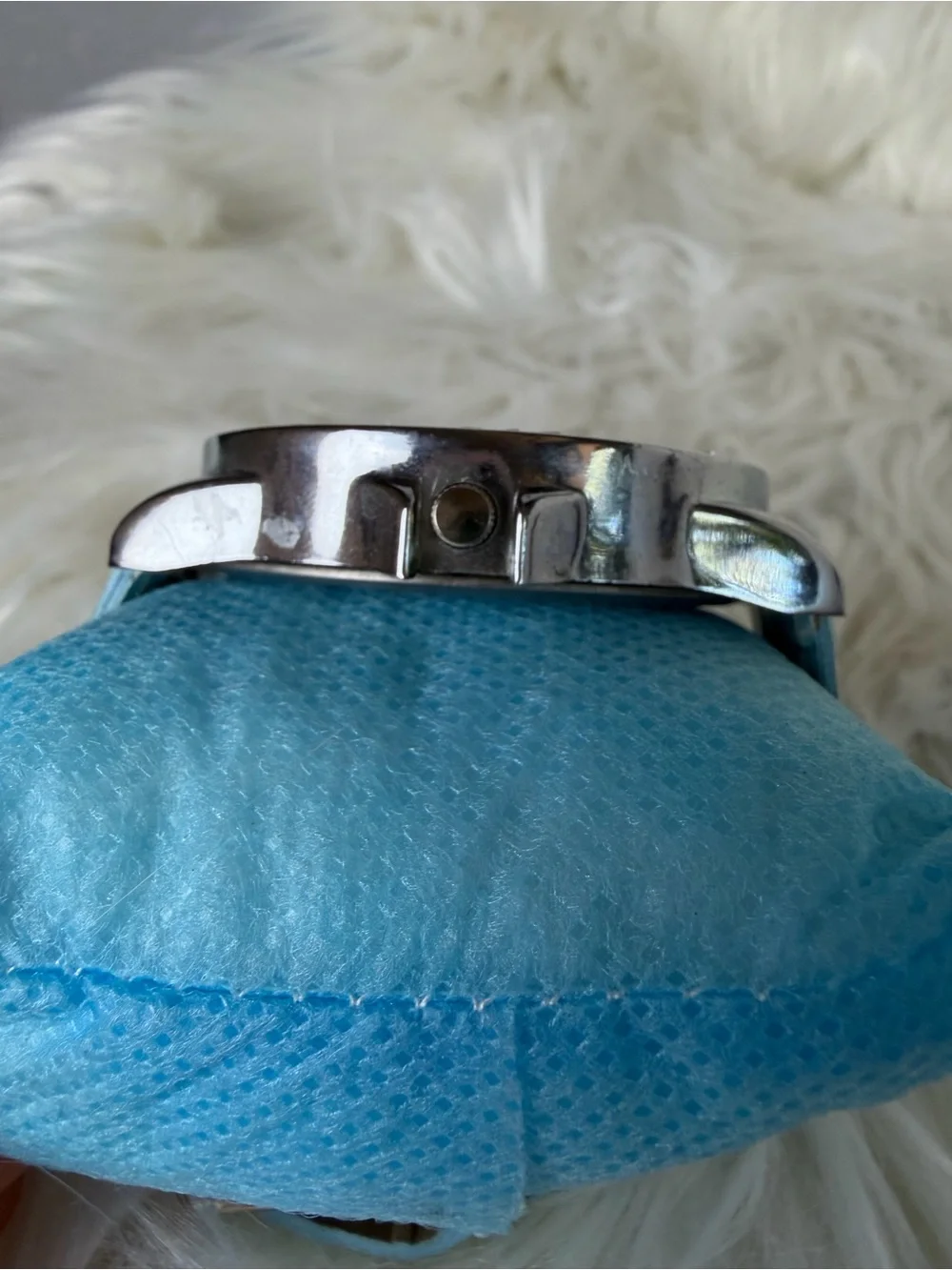 NWOT Y2K Playboy Bunny Light Blue Rhinestone Bling Watch